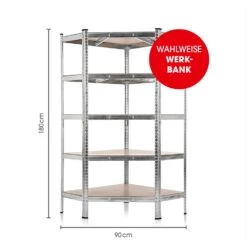 EASYmaxx Schwerlast-Eckregal Mit 5 Belastbaren Holzböden - 40 X 90 X 180 Cm - S 12 EASYmaxx Schwerlast-Eckregal Mit 5 Belastbaren Holzböden - 40 X 90 X 180 Cm - S -Yamazaki Mobel Geschaft easymaxx easymaxx schwerlast eckregal mit 5 belastbaren holzboden 40 x 90 x 180 cm s 5