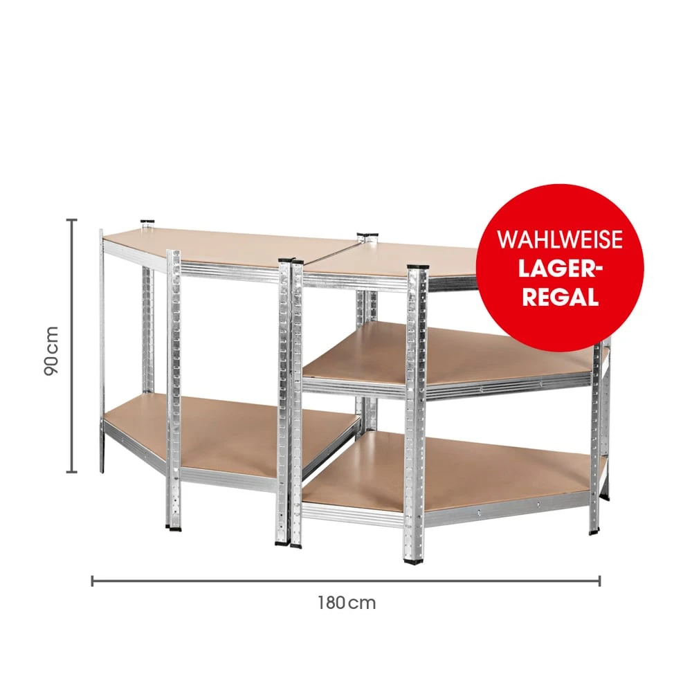 EASYmaxx Schwerlast-Eckregal Mit 5 Belastbaren Holzböden - 40 X 90 X 180 Cm - S 7 EASYmaxx Schwerlast-Eckregal Mit 5 Belastbaren Holzböden - 40 X 90 X 180 Cm - S – Bild 7