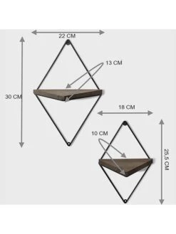 2er-Set: Wandregale "WR043" In Braun/ Schwarz -Yamazaki Mobel Geschaft evila 2er set wandregale wr043 in braun schwarz 2