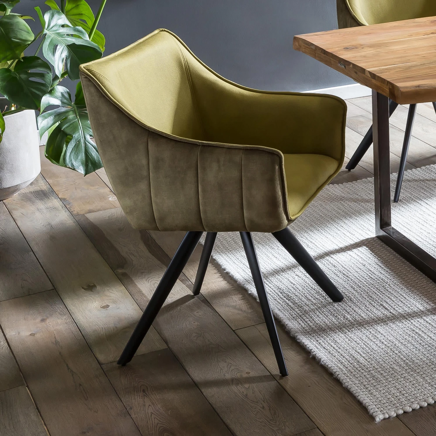 2er Esszimmerstuhl Set Drehstuhl MARKO In Moosgrün 3 2er Esszimmerstuhl Set Drehstuhl MARKO In Moosgrün – Bild 3