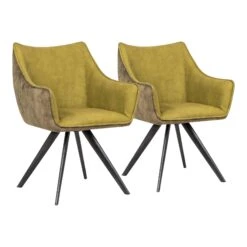 2er Esszimmerstuhl Set Drehstuhl MARKO In Moosgrün