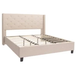 Polsterbett N59, Creme-beige