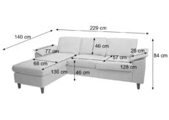 Sofa-Garnitur O71 L-Form Liegefläche Links/rechts 84x229x140cm, Bordeaux -Yamazaki Mobel Geschaft mcw sofa garnitur o71 l form liegeflache links rechts 84x229x140cm bordeaux 2