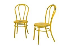 Metallstühle 2er-Set Benne In Gelb Mit Gebrauchsspuren