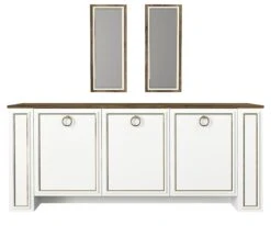 Sideboard Sansa Mit 2er Spiegel Set Weiß Walnuss
