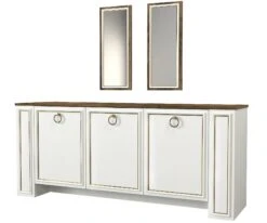 Sideboard Sansa Mit 2er Spiegel Set Weiß Walnuss -Yamazaki Mobel Geschaft moebel17 sideboard sansa mit 2er spiegel set weiss walnuss 5
