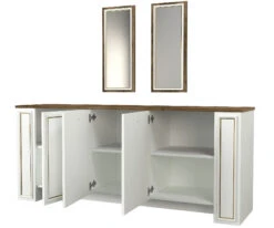 Sideboard Sansa Mit 2er Spiegel Set Weiß Walnuss -Yamazaki Mobel Geschaft moebel17 sideboard sansa mit 2er spiegel set weiss walnuss 6