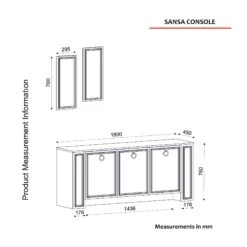 Sideboard Sansa Mit 2er Spiegel Set Weiß Walnuss -Yamazaki Mobel Geschaft moebel17 sideboard sansa mit 2er spiegel set weiss walnuss 7