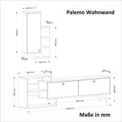 Wohnwand Palemo Eiche Schwarz -Yamazaki Mobel Geschaft moebel17 wohnwand palemo eiche schwarz 6