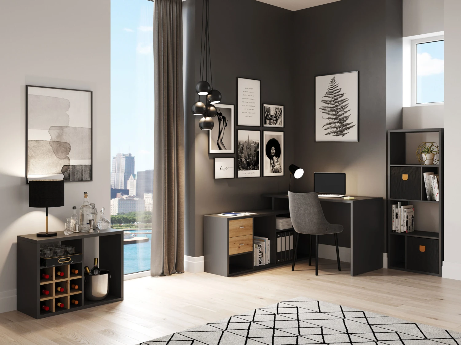 Standregal "Fortuna" In Grau - (B)58 X (H)147 X (T)34cm 9 Standregal "Fortuna" In Grau - (B)58 X (H)147 X (T)34cm – Bild 9