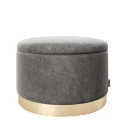 Playboy Pouf "SUE" In Anthrazit - (B)55 X (H)35 X (T)55 Cm
