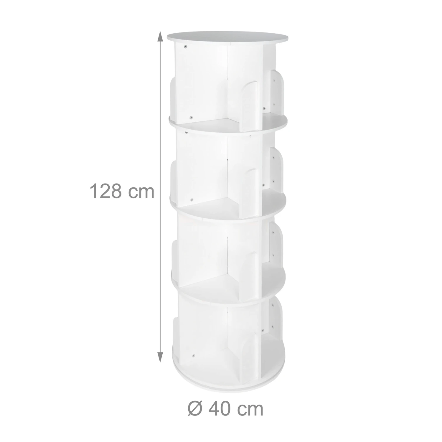 Bücherregal In Weiß - (H)128 Cm X Ø 40 Cm 4 Bücherregal In Weiß - (H)128 Cm X Ø 40 Cm – Bild 4