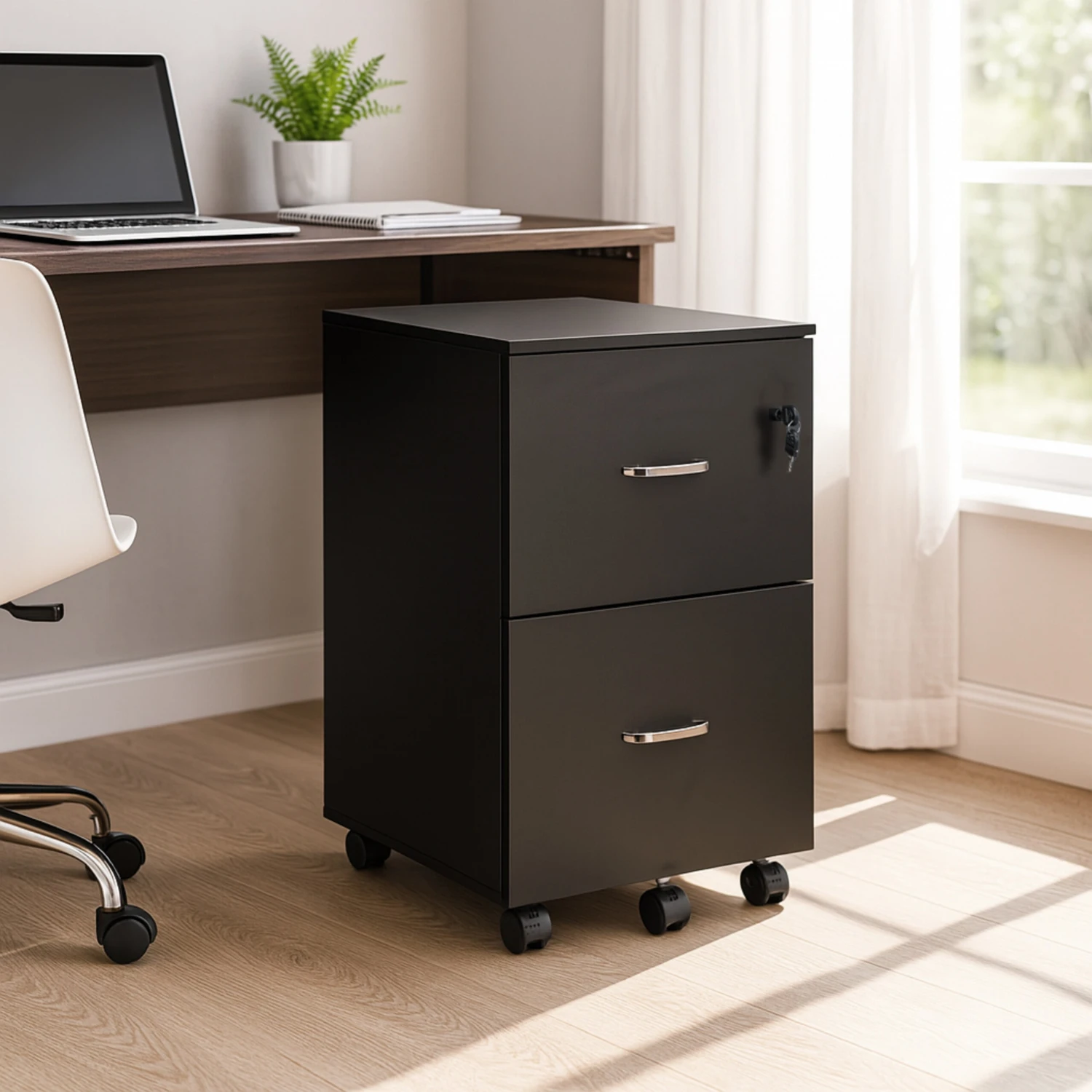 Rollcontainer In Schwarz - (B)43 X (H)72 X (T)46 Cm 2 Rollcontainer In Schwarz - (B)43 X (H)72 X (T)46 Cm – Bild 2