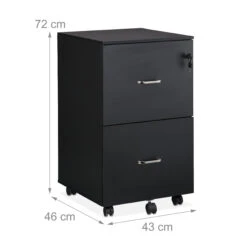 Rollcontainer In Schwarz - (B)43 X (H)72 X (T)46 Cm 12 Rollcontainer In Schwarz - (B)43 X (H)72 X (T)46 Cm -Yamazaki Mobel Geschaft relaxdays rollcontainer in schwarz b 43 x h 72 x t 46 cm 3