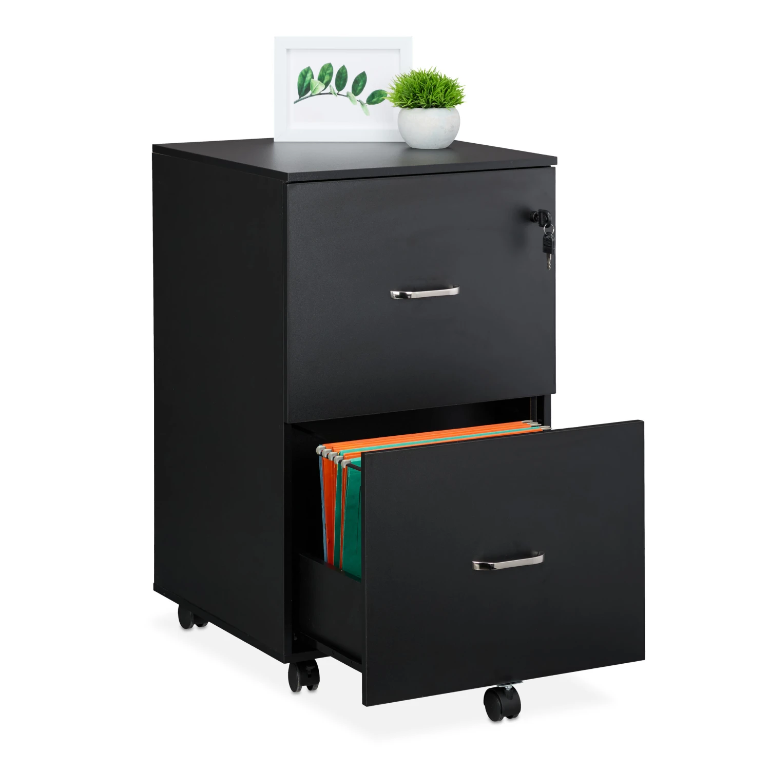 Rollcontainer In Schwarz - (B)43 X (H)72 X (T)46 Cm 1 Rollcontainer In Schwarz - (B)43 X (H)72 X (T)46 Cm