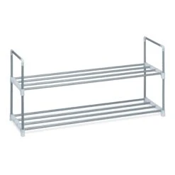 Schuhregal In Silber/ Weiß - (B)90 X (H)45 X(T)31 Cm