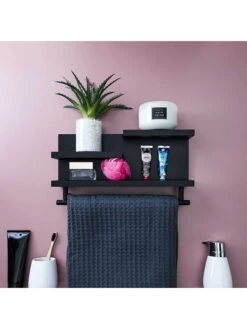 Yamazaki Mobel Geschaft -Yamazaki Mobel Geschaft retro chic wandregal in schwarz b 43 x h 23 x t 9 cm 1