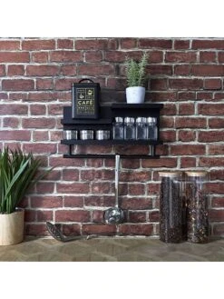 Wandregal In Schwarz - (B)43 X (H)23 X (T)9 Cm