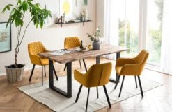 Armlehnstuhl 2er-Set Rautensteppung Samtoptik Und Metallgestell In Gelb 17 Armlehnstuhl 2er-Set Rautensteppung Samtoptik Und Metallgestell In Gelb -Yamazaki Mobel Geschaft salesfever armlehnstuhl 2er set rautensteppung samtoptik und metallgestell in gelb 8