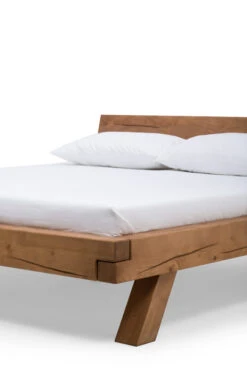 Balkenbett 140x200 Cm Rustikales Design Aus Massivem Fichtenholz In Natur -Yamazaki Mobel Geschaft salesfever balkenbett 140x200 cm rustikales design aus massivem fichtenholz in natur 4