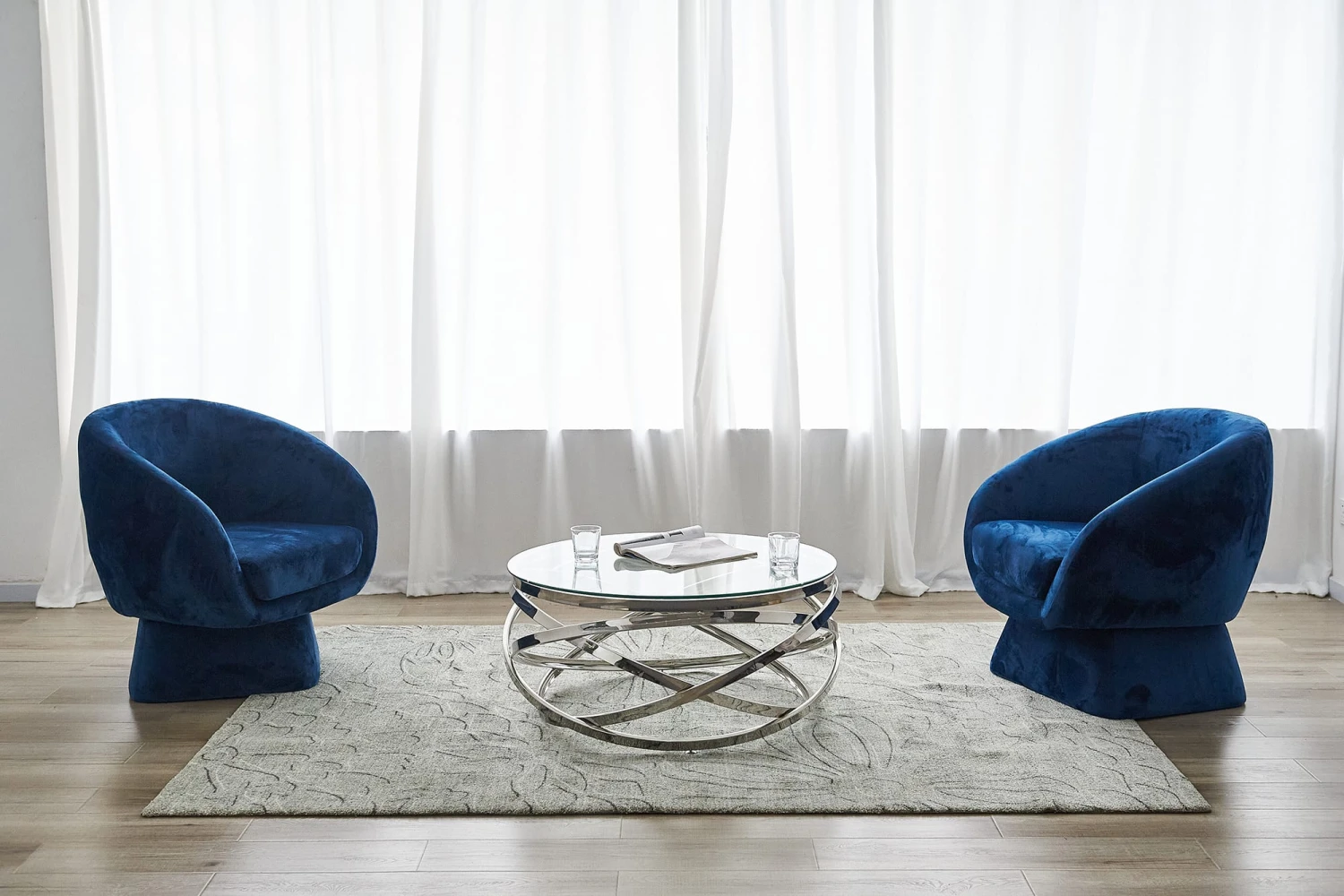 Couchtisch Modern Ø 80 Cm Glasplatte Klar Und Edelstahlgestell In Silber 2 Couchtisch Modern Ø 80 Cm Glasplatte Klar Und Edelstahlgestell In Silber – Bild 2