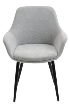 Esszimmerstuhl 2er-Set Mit Armlehnen Strukturstoff Und Metall In Hellgrau -Yamazaki Mobel Geschaft salesfever esszimmerstuhl 2er set mit armlehnen strukturstoff und metall in hellgrau 2