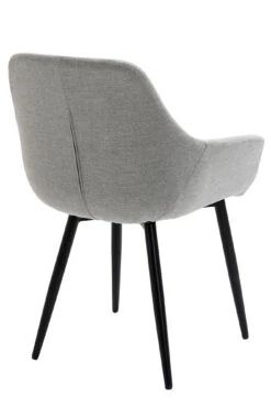 Esszimmerstuhl 2er-Set Mit Armlehnen Strukturstoff Und Metall In Hellgrau -Yamazaki Mobel Geschaft salesfever esszimmerstuhl 2er set mit armlehnen strukturstoff und metall in hellgrau 4