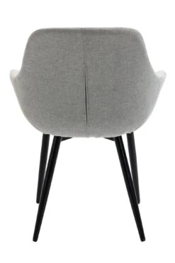 Esszimmerstuhl 2er-Set Mit Armlehnen Strukturstoff Und Metall In Hellgrau -Yamazaki Mobel Geschaft salesfever esszimmerstuhl 2er set mit armlehnen strukturstoff und metall in hellgrau 5