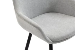 Esszimmerstuhl 2er-Set Mit Armlehnen Strukturstoff Und Metall In Hellgrau -Yamazaki Mobel Geschaft salesfever esszimmerstuhl 2er set mit armlehnen strukturstoff und metall in hellgrau 7