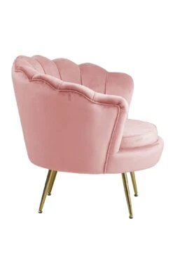 Loungesessel Im Muscheldesign Chromgestell In Goldoptik & Samtbezug In Rose -Yamazaki Mobel Geschaft salesfever loungesessel im muscheldesign chromgestell in goldoptik and samtbezug in rose 2