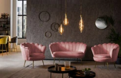 Loungesessel Im Muscheldesign Chromgestell In Goldoptik & Samtbezug In Rose -Yamazaki Mobel Geschaft salesfever loungesessel im muscheldesign chromgestell in goldoptik and samtbezug in rose 4