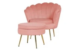 Loungesessel Im Muscheldesign Chromgestell In Goldoptik & Samtbezug In Rose -Yamazaki Mobel Geschaft salesfever loungesessel im muscheldesign chromgestell in goldoptik and samtbezug in rose 5