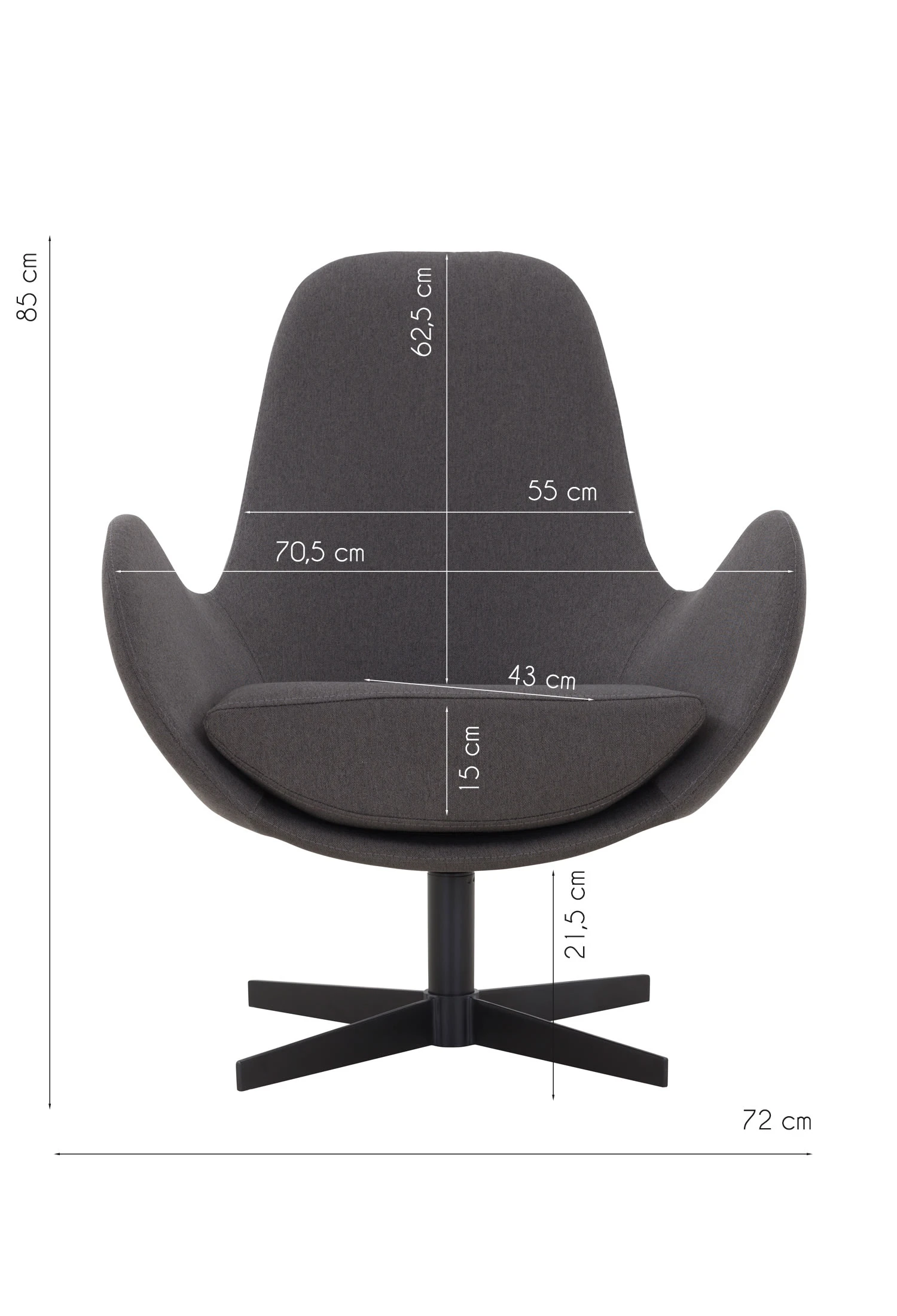 Relaxsessel Drehbar Mit Metallgestell Und Modernem Textilbezug In Dunkelgrau 7 Relaxsessel Drehbar Mit Metallgestell Und Modernem Textilbezug In Dunkelgrau – Bild 7