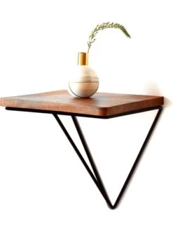 Wandregal "WR037" In Walnuss/ Schwarz - (B)33 X (H)33 X (T)28 Cm -Yamazaki Mobel Geschaft scandinavia concept wandregal wr037 in walnuss schwarz b 33 x h 33 x t 28 cm 2