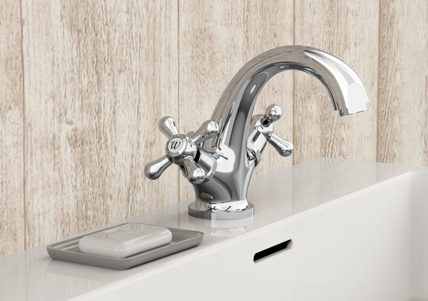 Waschtischarmatur ELK In Chrom Mit Ablaufgarnitur - (L) 16 X (B) 18 X (H) 15 Cm 3 Waschtischarmatur ELK In Chrom Mit Ablaufgarnitur - (L) 16 X (B) 18 X (H) 15 Cm – Bild 3