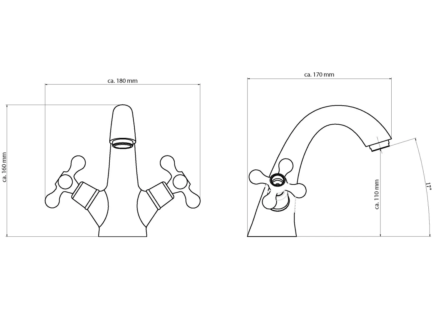 Waschtischarmatur ELK In Chrom Mit Ablaufgarnitur - (L) 16 X (B) 18 X (H) 15 Cm 4 Waschtischarmatur ELK In Chrom Mit Ablaufgarnitur - (L) 16 X (B) 18 X (H) 15 Cm – Bild 4