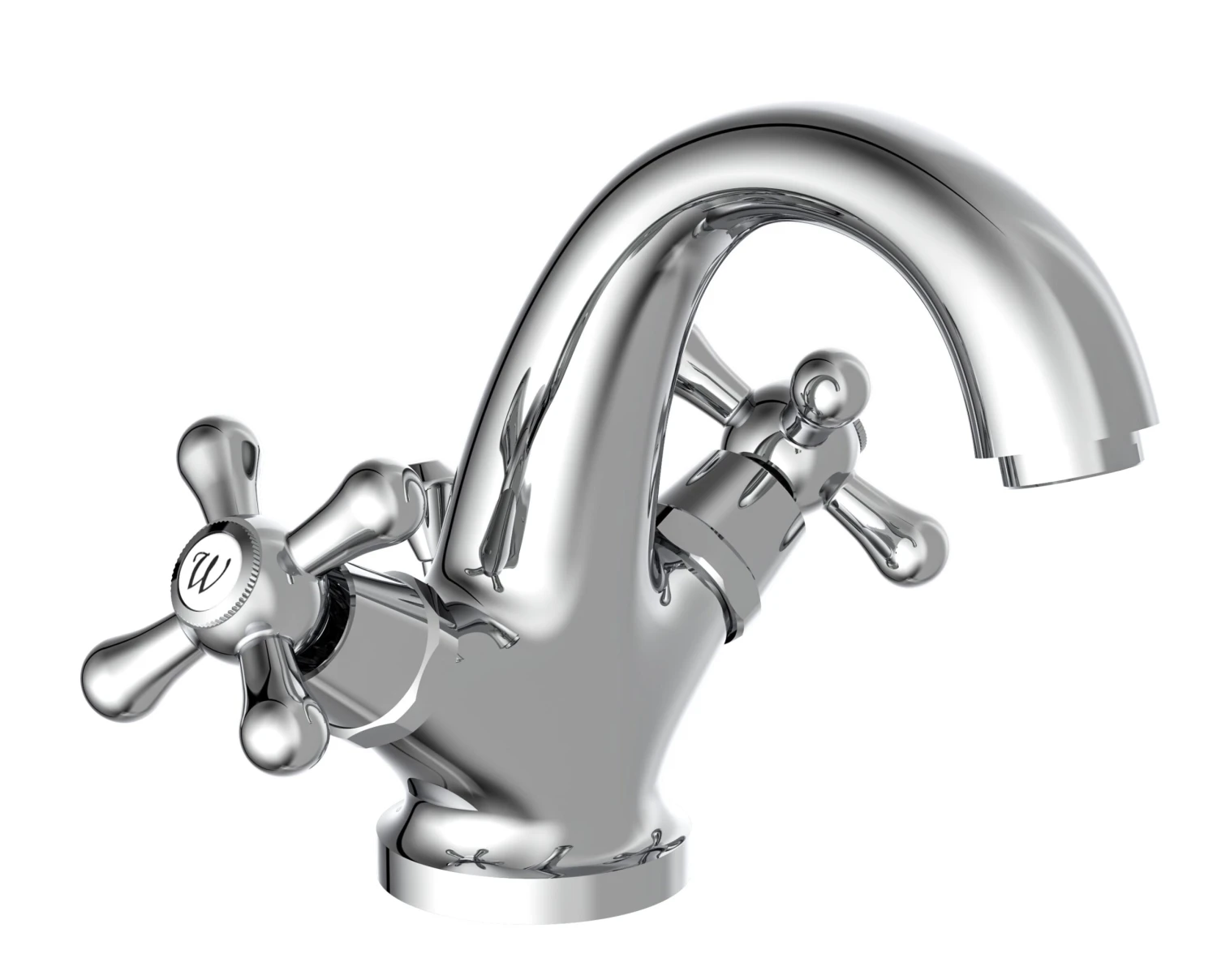 Waschtischarmatur ELK In Chrom Mit Ablaufgarnitur - (L) 16 X (B) 18 X (H) 15 Cm 1 Waschtischarmatur ELK In Chrom Mit Ablaufgarnitur - (L) 16 X (B) 18 X (H) 15 Cm