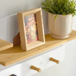 2-teilige Wandgarderobe In Weiß Un Natur - (B)90 X (H)20cm/(B)90 X (H)10cm -Yamazaki Mobel Geschaft sobuy 2 teilige wandgarderobe in weiss un natur b 90 x h 20cm b 90 x h 10cm 6