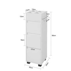 Badschrank In Weiß - (B)30 X (H)90 X (T)30cm -Yamazaki Mobel Geschaft sobuy badschrank in weiss b 30 x h 90 x t 30cm 3