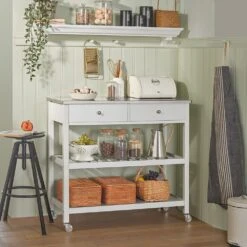 Küchenwagen In Weiß - (B)100 X (H)92 X (T)45cm -Yamazaki Mobel Geschaft sobuy kuchenwagen in weiss b 100 x h 92 x t 45cm 2