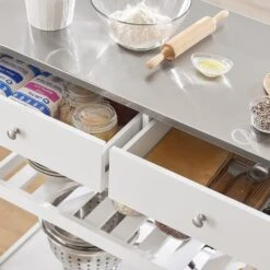 Küchenwagen In Weiß - (B)100 X (H)92 X (T)45cm -Yamazaki Mobel Geschaft sobuy kuchenwagen in weiss b 100 x h 92 x t 45cm 4