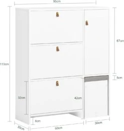Schuhschrank In Weiß - (B)95 X (H)113 X (T)30cm 9 Schuhschrank In Weiß - (B)95 X (H)113 X (T)30cm -Yamazaki Mobel Geschaft sobuy schuhschrank in weiss b 95 x h 113 x t 30cm 3