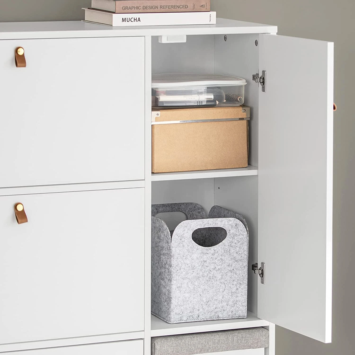 Schuhschrank In Weiß - (B)95 X (H)113 X (T)30cm 5 Schuhschrank In Weiß - (B)95 X (H)113 X (T)30cm – Bild 5