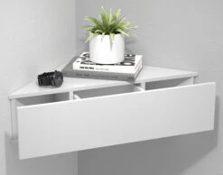 Holz Wandschublade Eckregal Nachttisch Usal S In Weiß -Yamazaki Mobel Geschaft vcm holz wandschublade eckregal nachttisch usal s in weiss 2