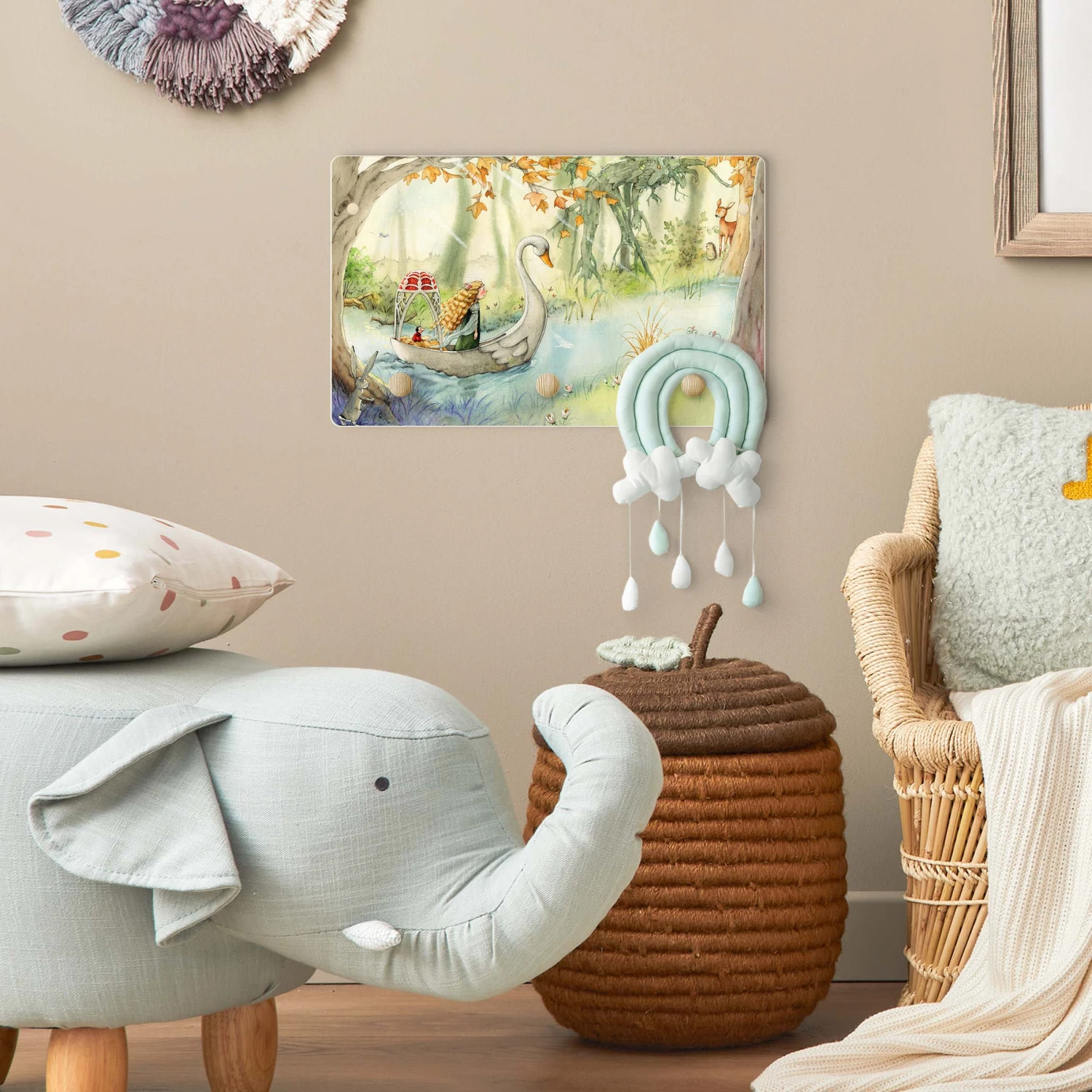 Kindergarderobe Holz - Lilia - Im Schwanenboot In Bunt 4 Kindergarderobe Holz - Lilia - Im Schwanenboot In Bunt – Bild 4