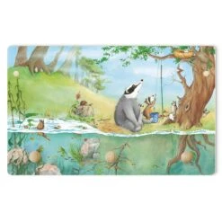 Kindergarderobe Holz - Wassili Waschbär - Fahrstuhl Für Elsa In Türkis