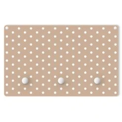 Kindergarderobe Holz - Weiße Punkte Auf Cappuccino In Creme-Beige