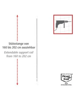 Wenko Teleskop-Garderoben-Set Edelstahl 3-teilig In Silber -Yamazaki Mobel Geschaft wenko teleskop garderoben set edelstahl 3 teilig in silber 11