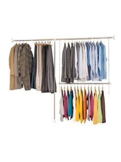 Wenko Teleskop-Garderoben-Set Edelstahl 3-teilig In Silber